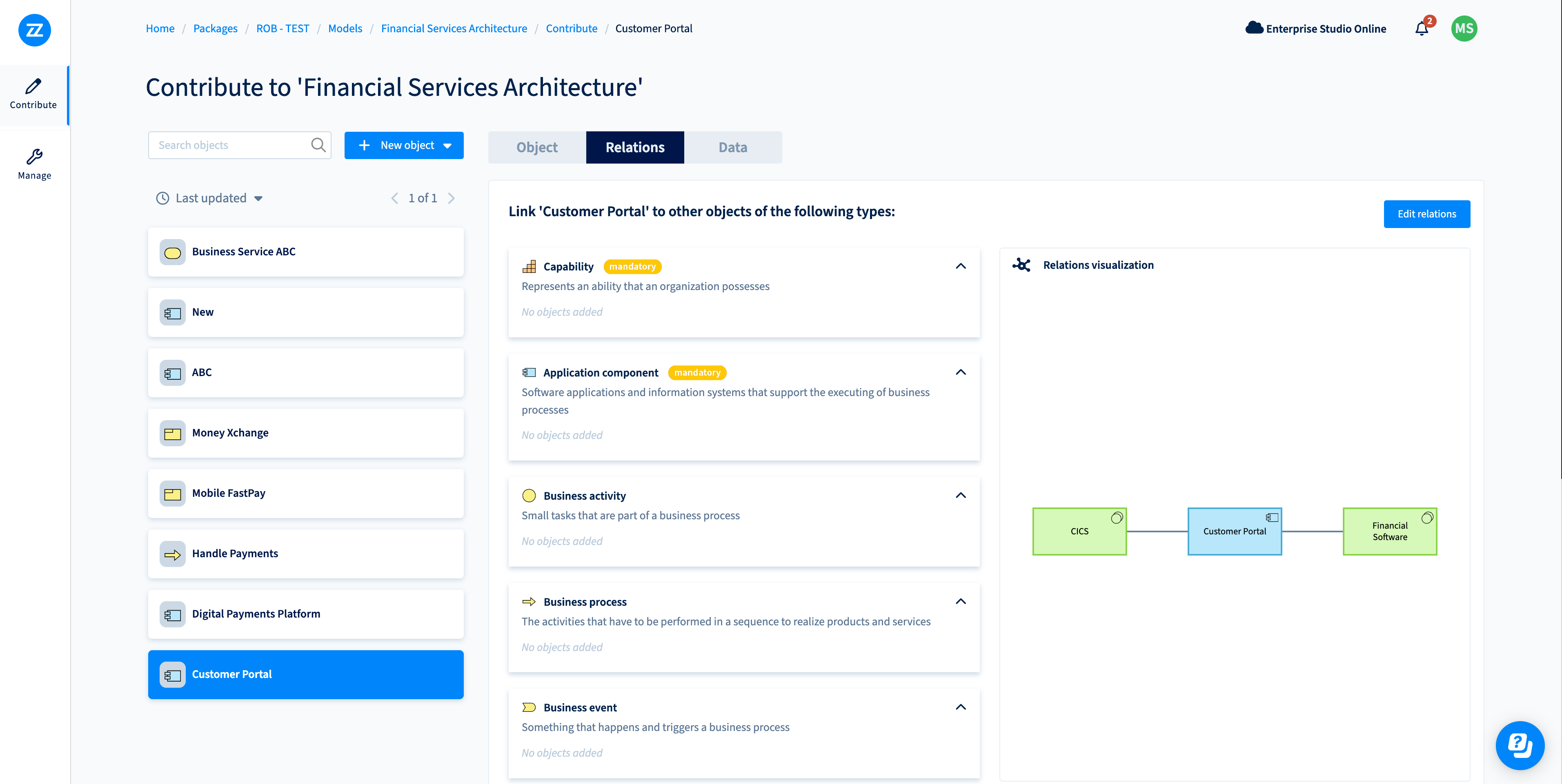 Interdependencies (EA Tool)